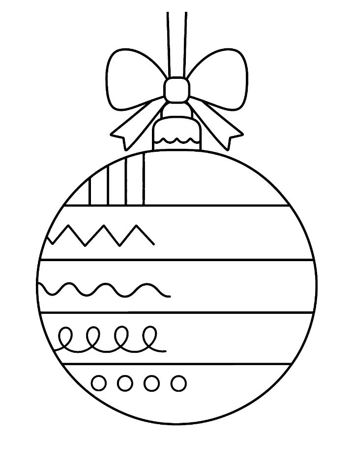 Boule de Noël à compléter en graphismes pour la maternelle : traits, zigzags, vagues, boucles et ronds à continuer